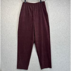 Susan Graver Pants Womens Small Wine Red Polyester Blend Pull On Elastic Waist